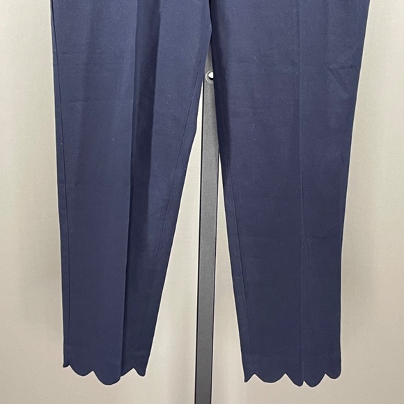 NEW Talbots Pants Womens 8 blue chatham straight crop preppy classic - Picture 3 of 11